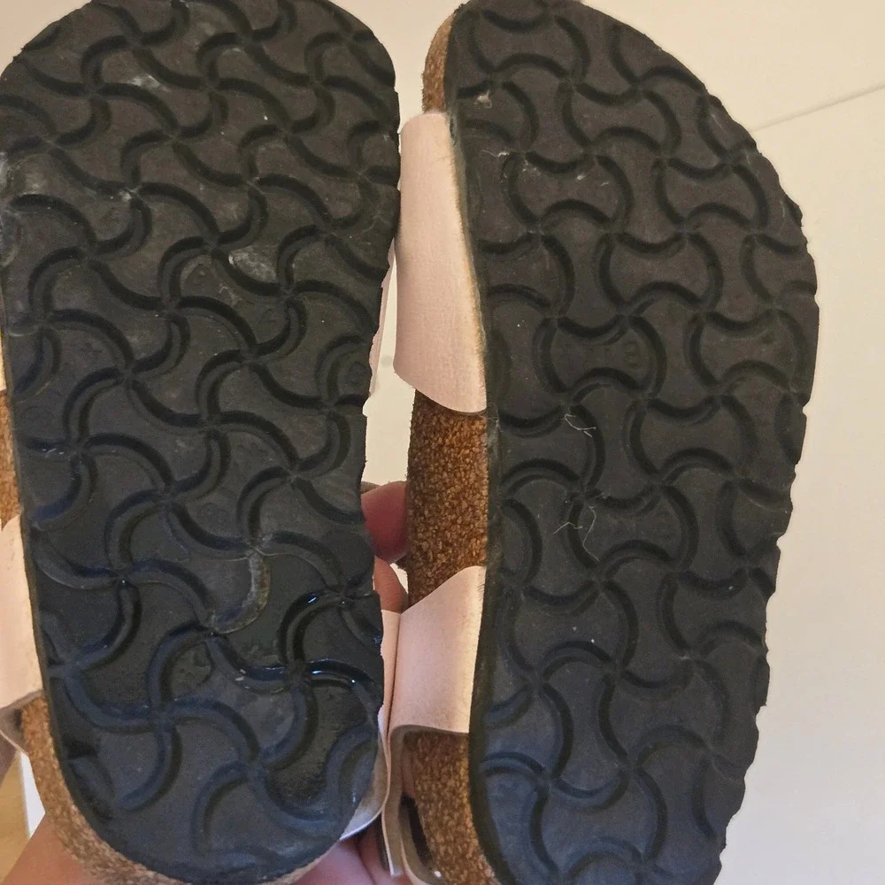 Birkenstock Rio Kids Pink Pearl Sandals Ankle Strap Cork Footbed Size 28 C10